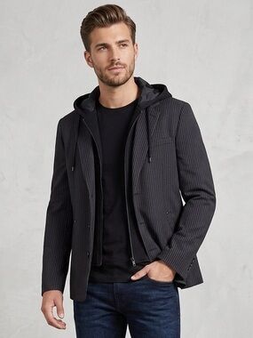 Men’s guess hoodie blazer pinstripe